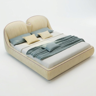 Diseño de camas de cuero Cama doble Lujo Matrimonial Moderno Estructura de hotel para dormir