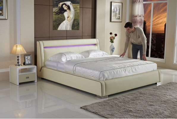 Camas de diseño doble de lujo matrimonial modernas marco dormitorio de hotel.