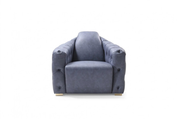 Sofá de diseño italiano, conjunto de sofás individuales 2x 1+1 juego de asientos acolchados Chesterfield nuevo