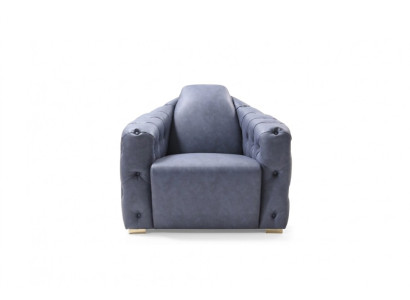 Sofá de diseño italiano, conjunto de sofás individuales 2x 1+1 juego de asientos acolchados Chesterfield nuevo
