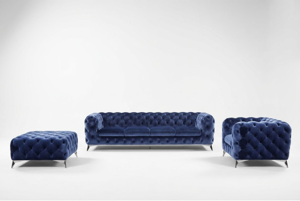Sofá Chesterfield modular XXL de tela para 4+1+1 diseñado