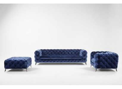 Sofá Chesterfield modular XXL de tela para 4+1+1 diseñado