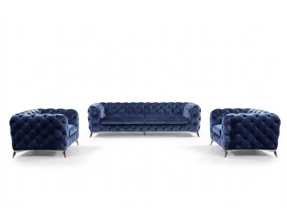 Sofá Chesterfield Chesterfield Sofá tapizado XXL Gran juego de sillones Textil 3+3 sofás de diseñador