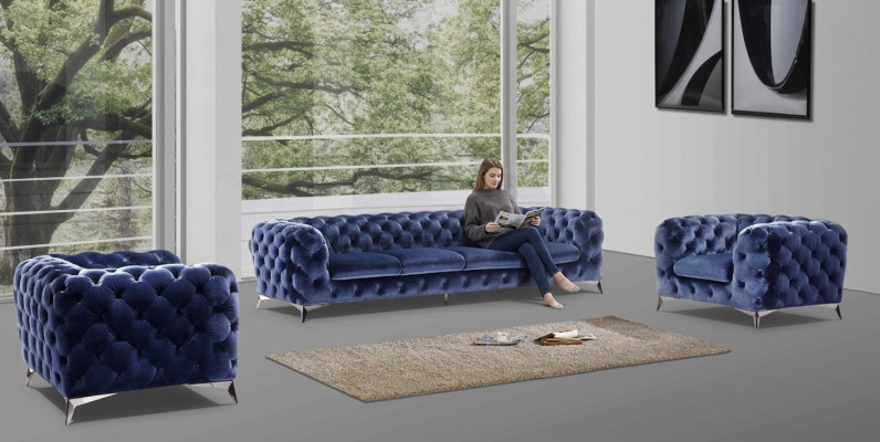 Sofá Chesterfield, sofá acolchado de tela 2+1, diseñado, nuevo, XXL grande.