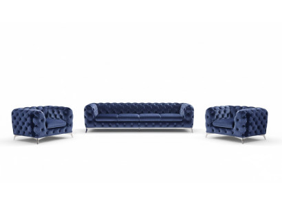 Sofá Chesterfield, sofá acolchado de tela 2+1, diseñado, nuevo, XXL grande.