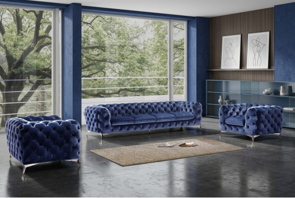 Sofá Chesterfield Sofá Tapizado XXL Conjunto Textil 2+1+1 Sofás de diseñador