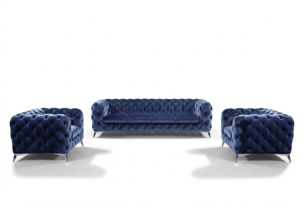 Sofá italiano 2x conjunto de sofás individuales Conjunto de tapicería Chesterfield nuevo 1+1 asientos