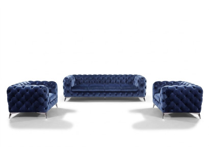 Sofá italiano 2x conjunto de sofás individuales Conjunto de tapicería Chesterfield nuevo 1+1 asientos
