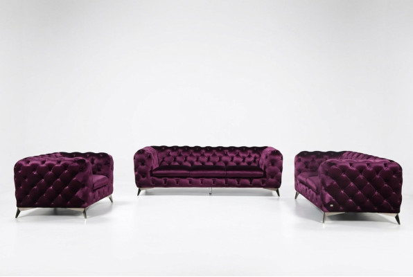 Sofá Chesterfield Sofá Tapizado XXL Gran conjunto Textil 3+2+1 sofás de diseñador