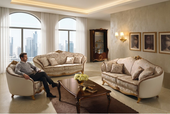 Clase de lujo 3+1+1 Grupo de sofás de muebles italianos Sofá Sofá Nuevo