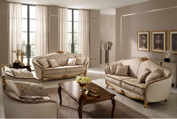 Clase de lujo 3+1+1 Grupo de sofás de muebles italianos Sofá Sofá Nuevo