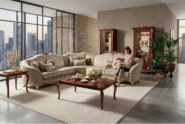 Mesa de centro Diseño elegante Sala de estar Barroco Rococó Sofá Mesa Couch