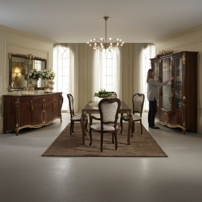 arredoclassic™ Muebles de lujo para el comedor Vitrina Mesa Cómoda 8 piezas.