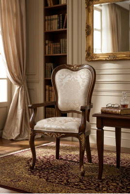 Clásico 1 silla diseñador italiano Muebles de comedor de madera barroca
