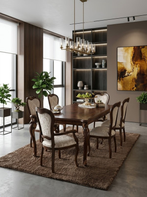 Clásicos 4 sillas Sillas de diseñador Conjunto de madera italiano para comedor.