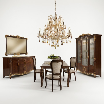 Mesa de comedor Mesa Comedor Mesas de Comedor Mesa de madera Estilo Art Nouveau Antiguo Estilo Italia 200cm