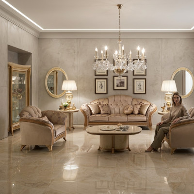 Clase de lujo 3+1+1 Conjunto de muebles de sofá italiano Sofá Nuevo arredoclassi