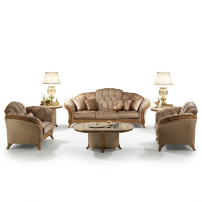 Sofá conjunto sofá sofá 3 + 3 salón de diseño de muebles clásicos barrocos