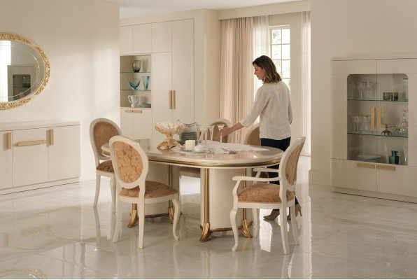 6 sillas + juego de mesa Cocina Diseñador Barroco Rococó clásico Art Nouveau