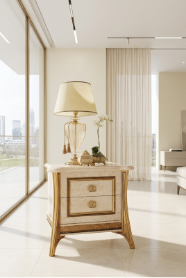 Mesita de noche Consola de noche Mueble Habitación Muebles clásicos Clásico Barroco