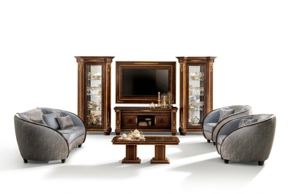Muebles tapizados de salón italiano, juego de sofás completo 3+2+1
