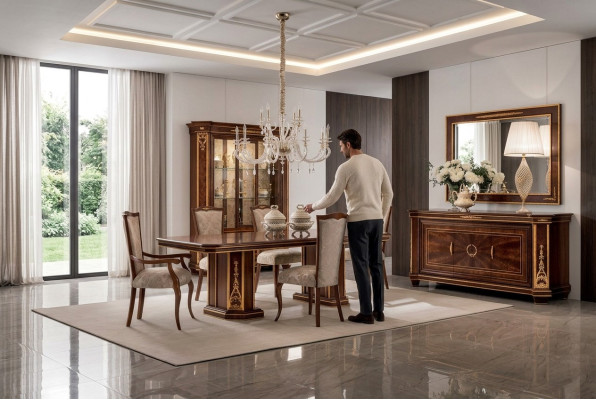 Muebles Mesa Sala de estar Nuevo Madera Comedor Barroco Rococó Clásico