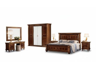 Set de dormitorio cama mesita de noche cómoda espejo taburete nuevo de 7 piezas. Barroco