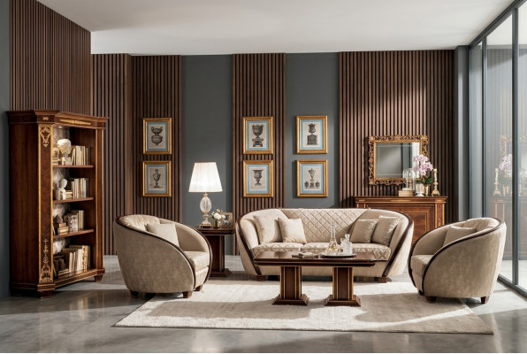 Clásico sofá de 1 plaza sillón televisión estilo Jugendstil barroco rococó.