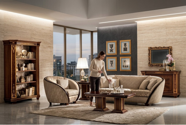 Clase de lujo 3+2+1 Conjunto de sofás de muebles italianos Sofá Nuevo arredoclassic