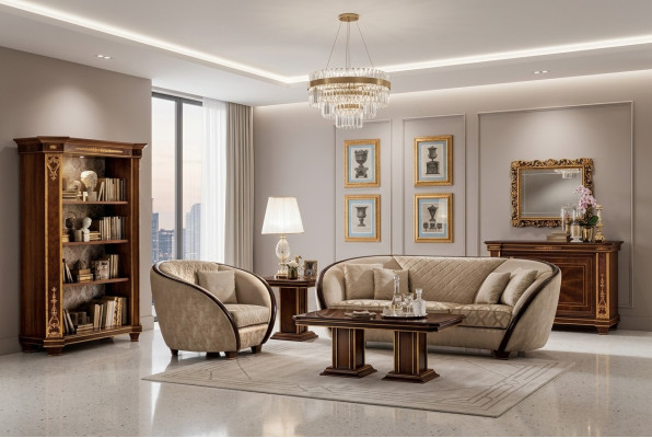 Clase de lujo 3+2+1 Conjunto de sofás de muebles italianos Sofá Nuevo arredoclassic