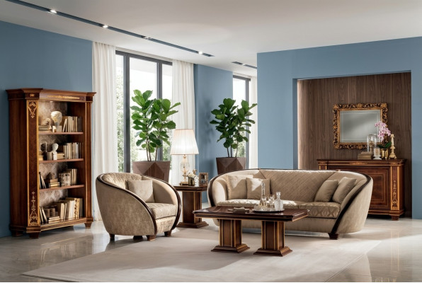 Muebles de sala de estar italianos, juego de sofás acolchados, completo 3+2+1, nuevo.