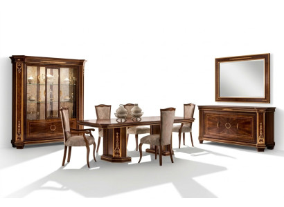 Muebles mesa + 6 sillas Conjunto de comedor de madera completo Barroco