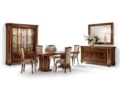 Muebles Mesa + 8x Juego de sillas Conjunto de comedor de madera completo Barroco