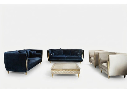 Juego de sofás sofá sofá 3 + 2 + 1 sala de estar Muebles de diseñador clásicos