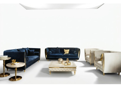 Juego de sofás sofá sofá 3 + 2 sala de estar muebles de diseñador clásicos.