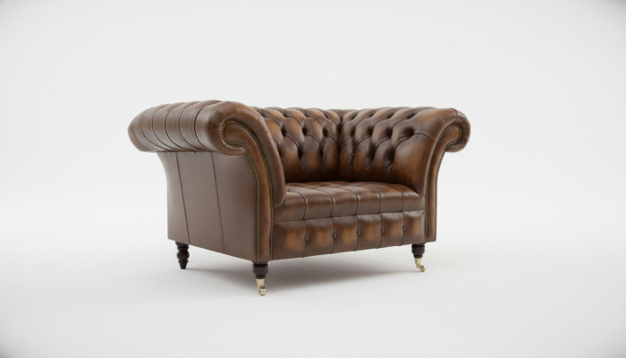 Sofá de piel Chesterfield de 1 plaza Sofás tapizados de diseño de lujo Sofás nuevos
