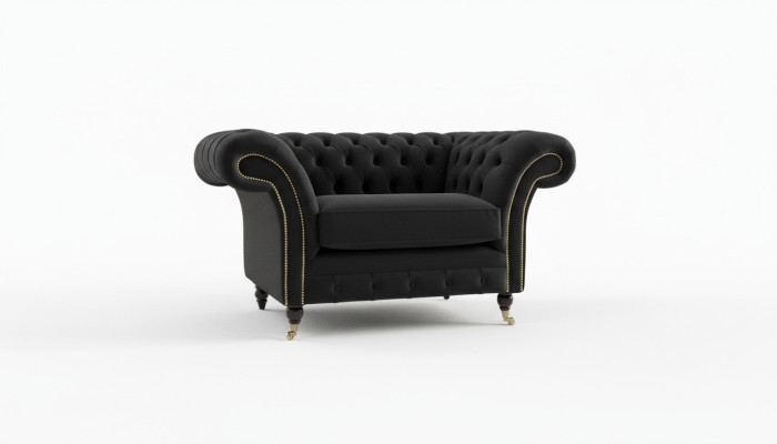 Sillón Chesterfield Sofá de televisión de 1 plaza Sofá de tela Sofá 5