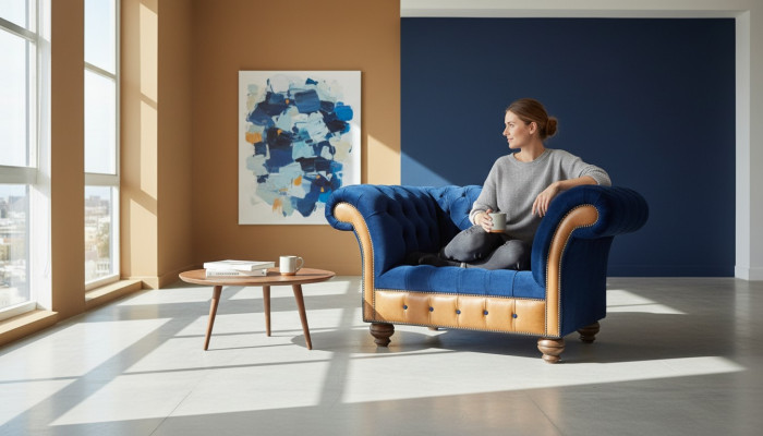 Chesterfield tela tapizada sillón 1 plaza Sofás diseño Lujo sofás de tela