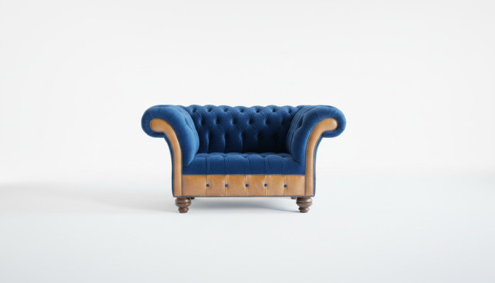 Chesterfield tela tapizada sillón 1 plaza Sofás diseño Lujo sofás de tela