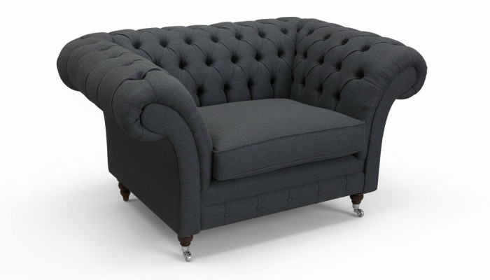 Sillón Chesterfield para la televisión Sofá de una plaza de tela Sofá de tela Acolchado #2