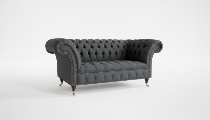 Chesterfield Textil Sofá de 2 plazas Sofá de lujo Sofás tapizados Sofás de diseño en tela