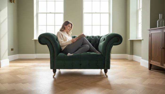 Chesterfield Design Sofá Sillón Sofá Tapizado Lujo Tela Sofás 1 Plaza #103