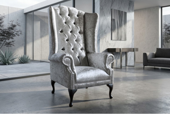 Sofá de diseño Chesterfield Sillón Sofá Tapizado Lujo Tela Sofás de 1 plaza #102