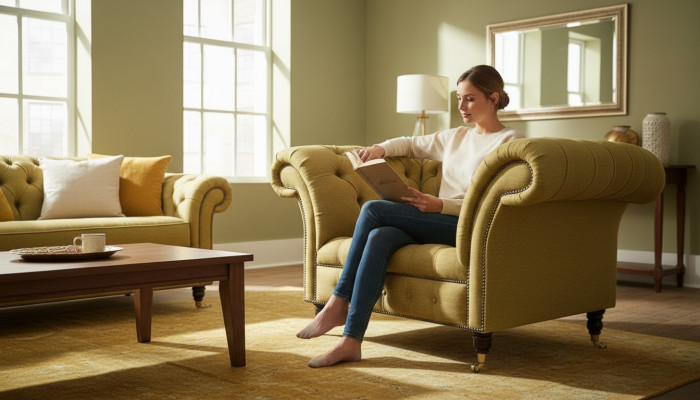 Chesterfield Design Sofá Sillón Sofá Acolchado Lujo Textil Sofás 1 Plaza #100