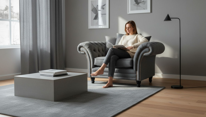 Chesterfield Diseño Sofá Sillón Sofá Tapizado Lujo Tela Sofás 1 Plaza #110