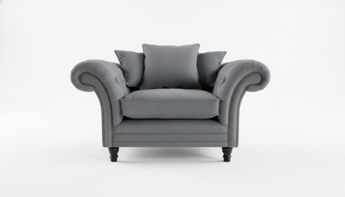 Chesterfield Diseño Sofá Sillón Sofá Tapizado Lujo Tela Sofás 1 Plaza #110