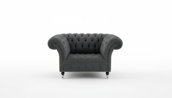 Sofá Chesterfield de diseño Sillón Sofá Tapizado Lujo Textil Sofás 1 plaza #111