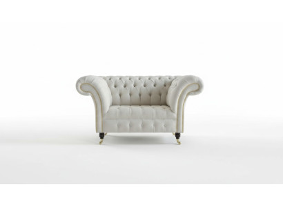 Sofá de diseño Chesterfield Sillón Sofá Tapizado de lujo Textil Sofás 1 plaza #112