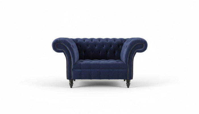 Sofá de diseño Chesterfield Sillón Sofá Tapicería Lujo Clásico Telas Sofás