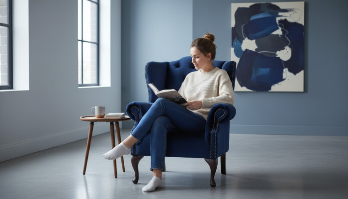 Sofá reclinable Chesterfield de 1 plaza nuevo para relajarse en la televisión.